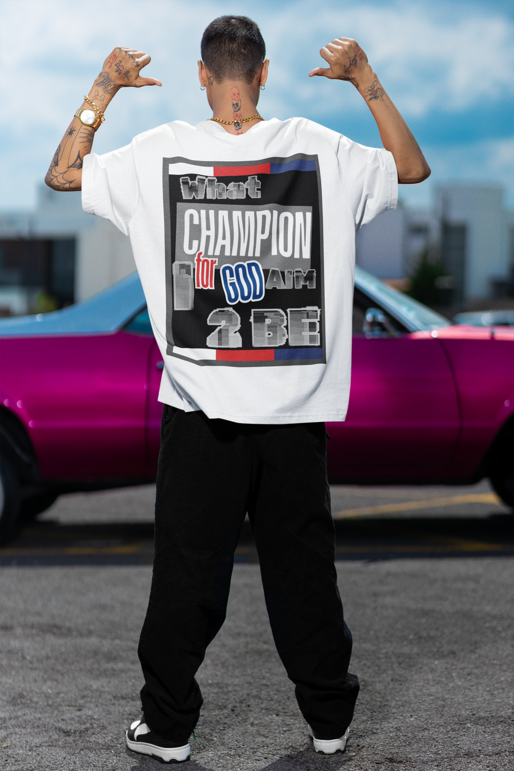 Champion For God - Oversized Heavyweight T-Shirt (W.I.A.2.B.)