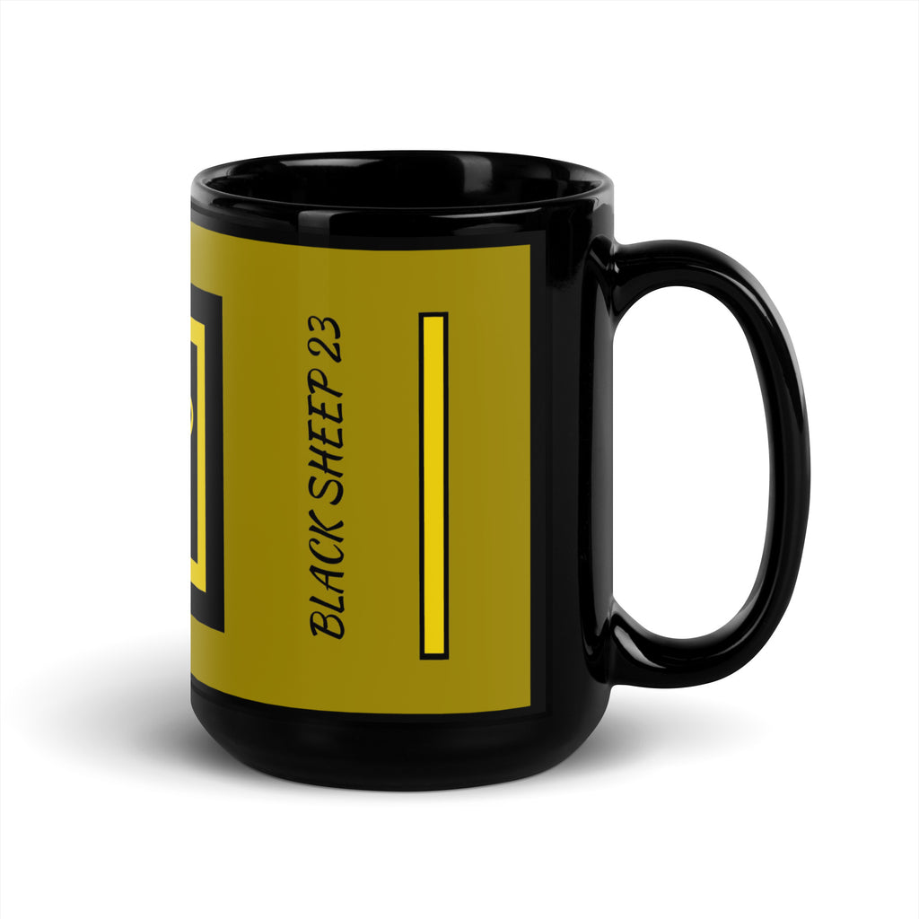 Sheep 23 - Black Glossy Mug 15oz (Black Sheep 23)