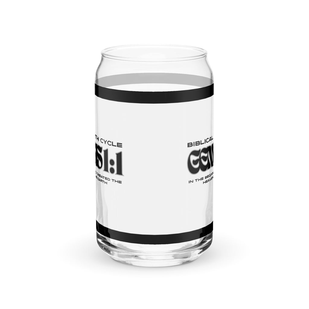Biblical Truth Cycle - Can-Shaped Glass_Genesis 1:1 (Silver and Black)