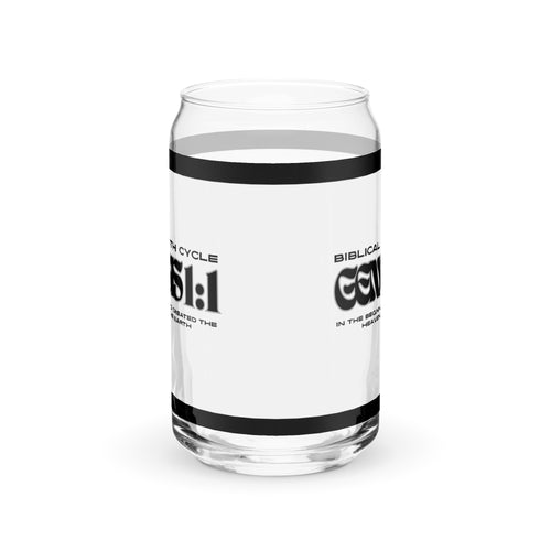 Biblical Truth Cycle - Can-Shaped Glass_Genesis 1:1 (Silver and Black)