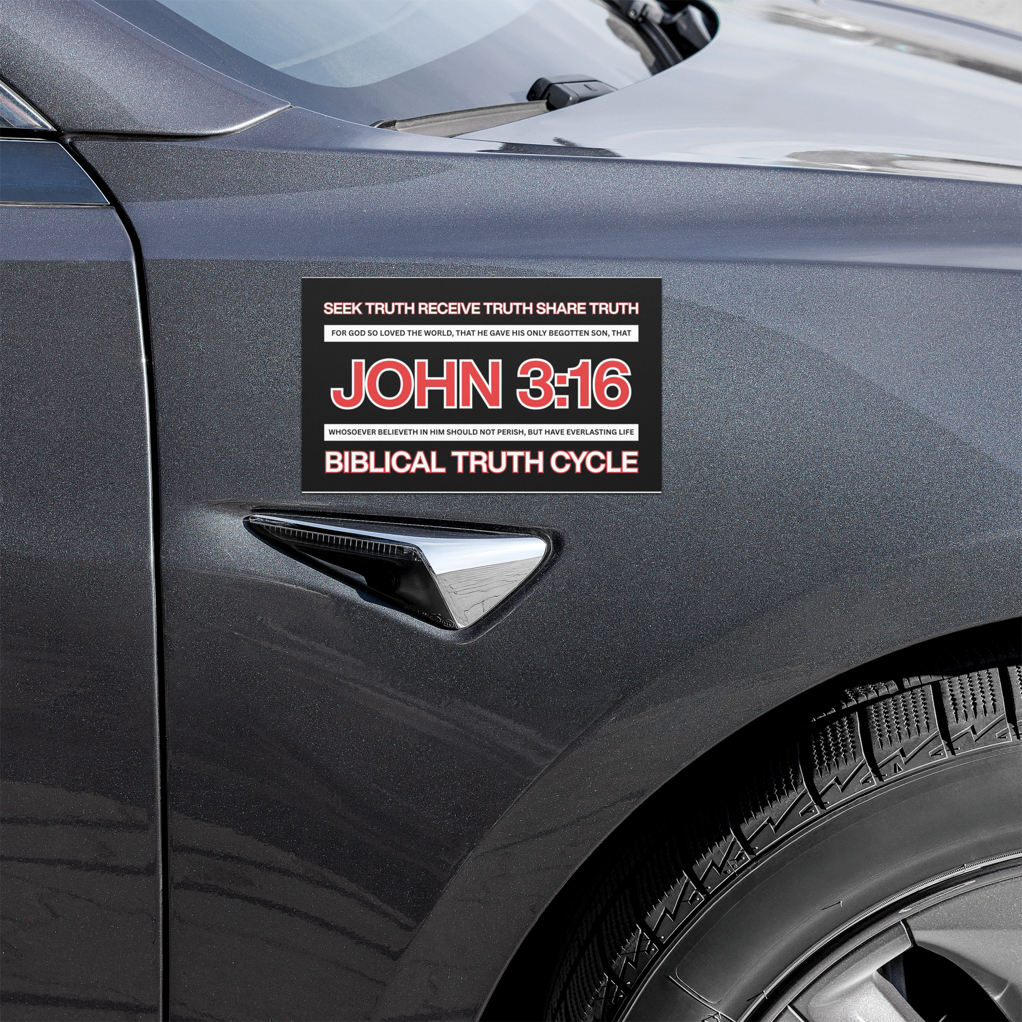 Biblical Truth Cycle - Car Magnet (John 3:16)