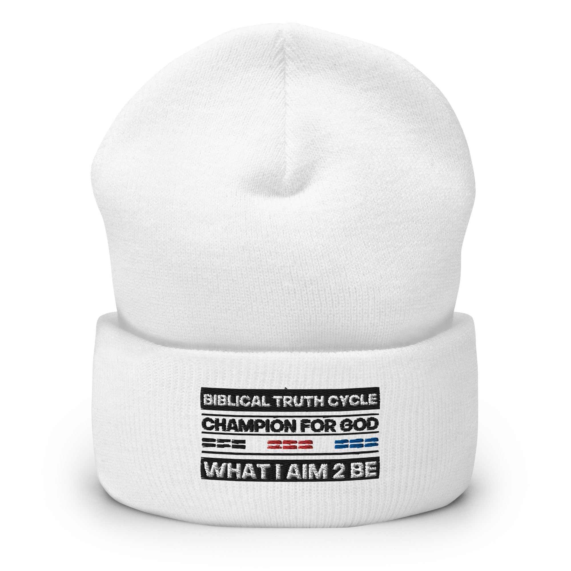 Champion For God - Cuffed Beanie (What I Aim 2 Be)