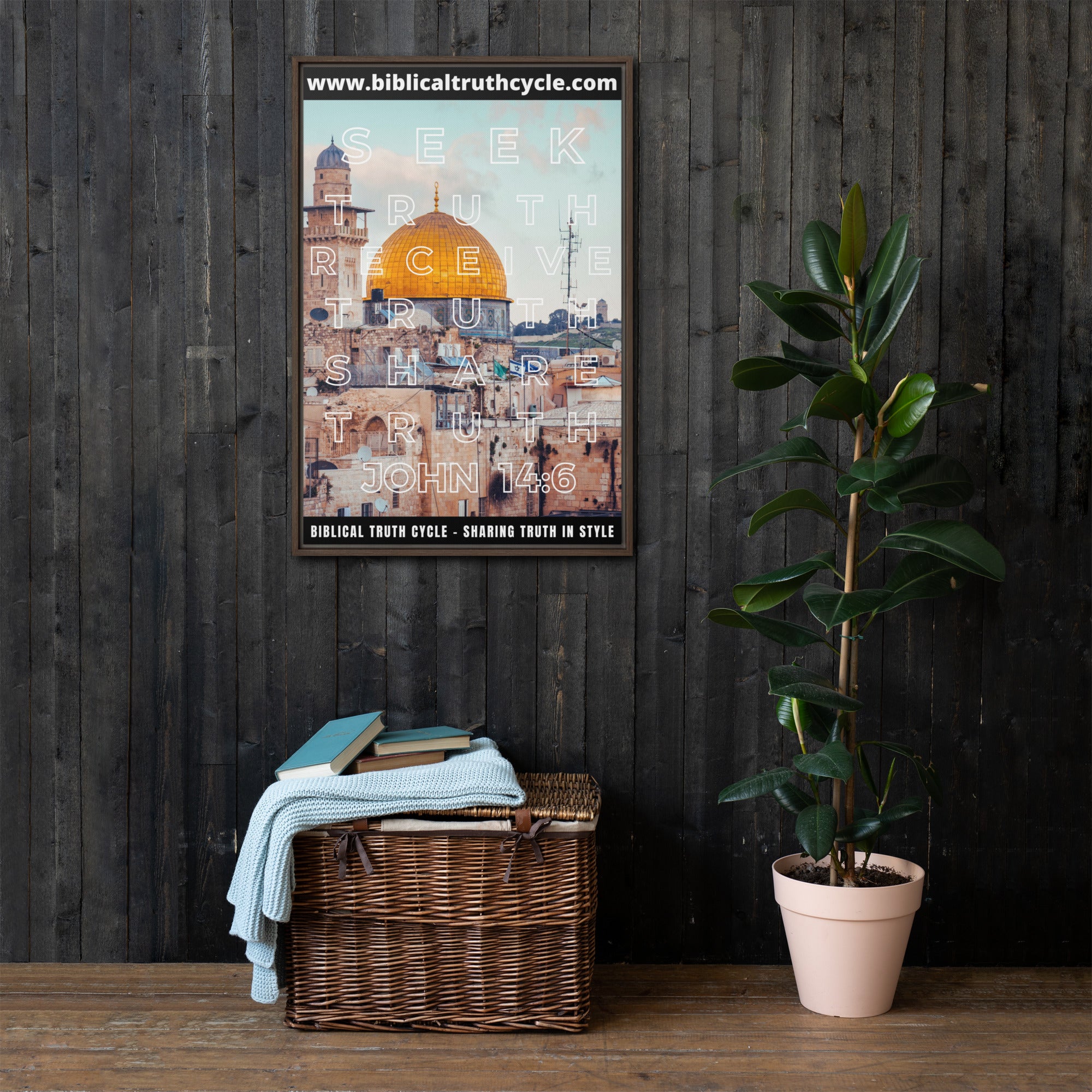 Biblical Truth Cycle - Framed Canvas (John 14:6 _ Jereruslum)