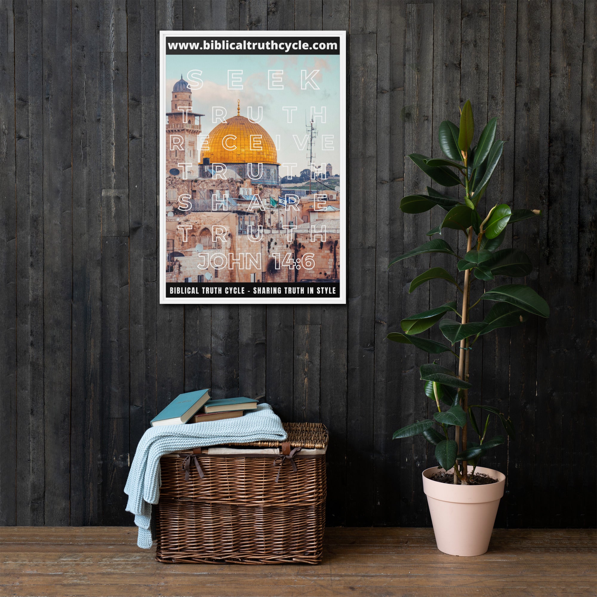Biblical Truth Cycle - Framed Canvas (John 14:6 _ Jereruslum)
