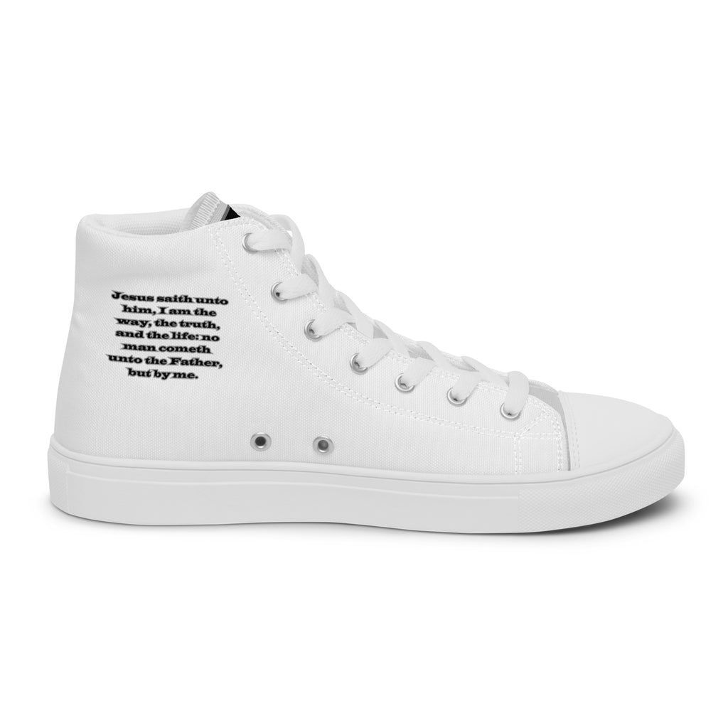 Biblical Truth Cycle - Men's High Top Canvas Shoes (Verse-John 14:6)