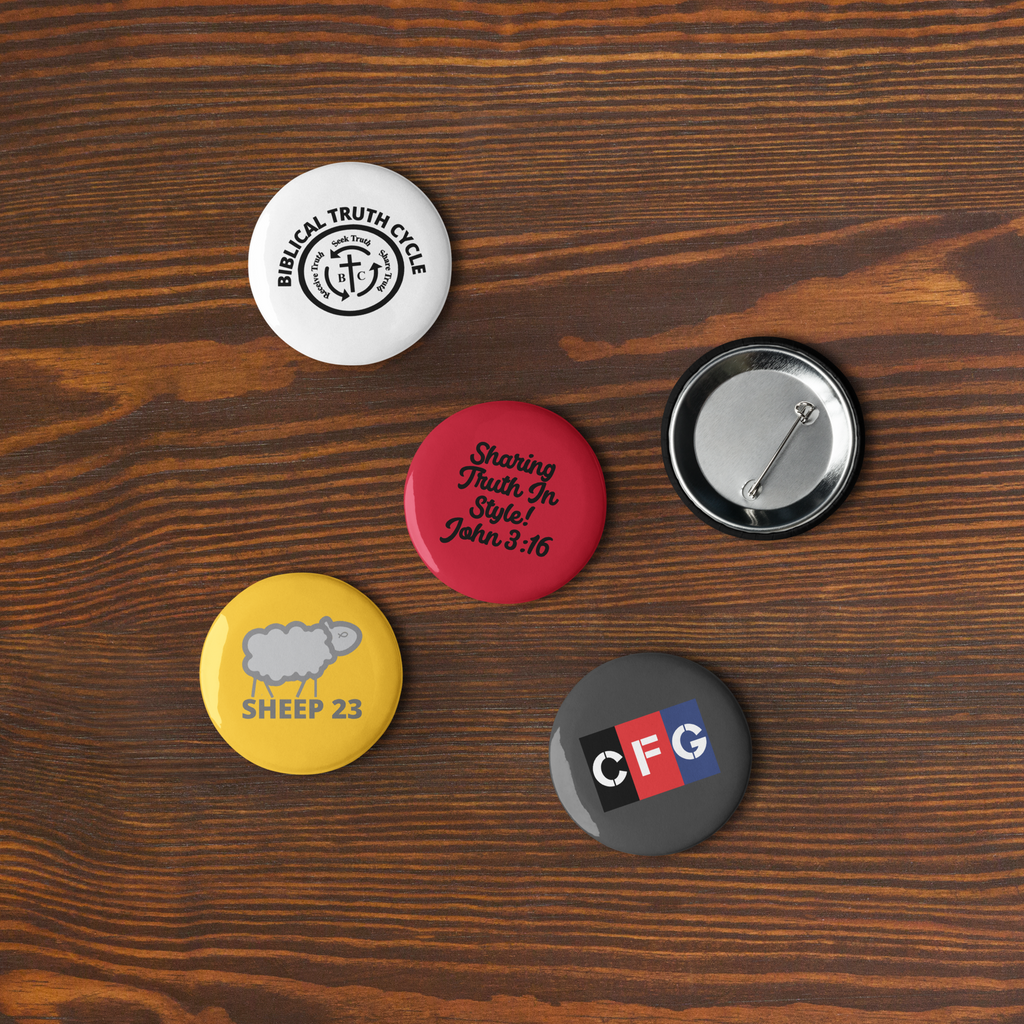 Biblical Truth Cycle - Set of Pin Buttons _ WAS $20.00 NOW ON SALE for