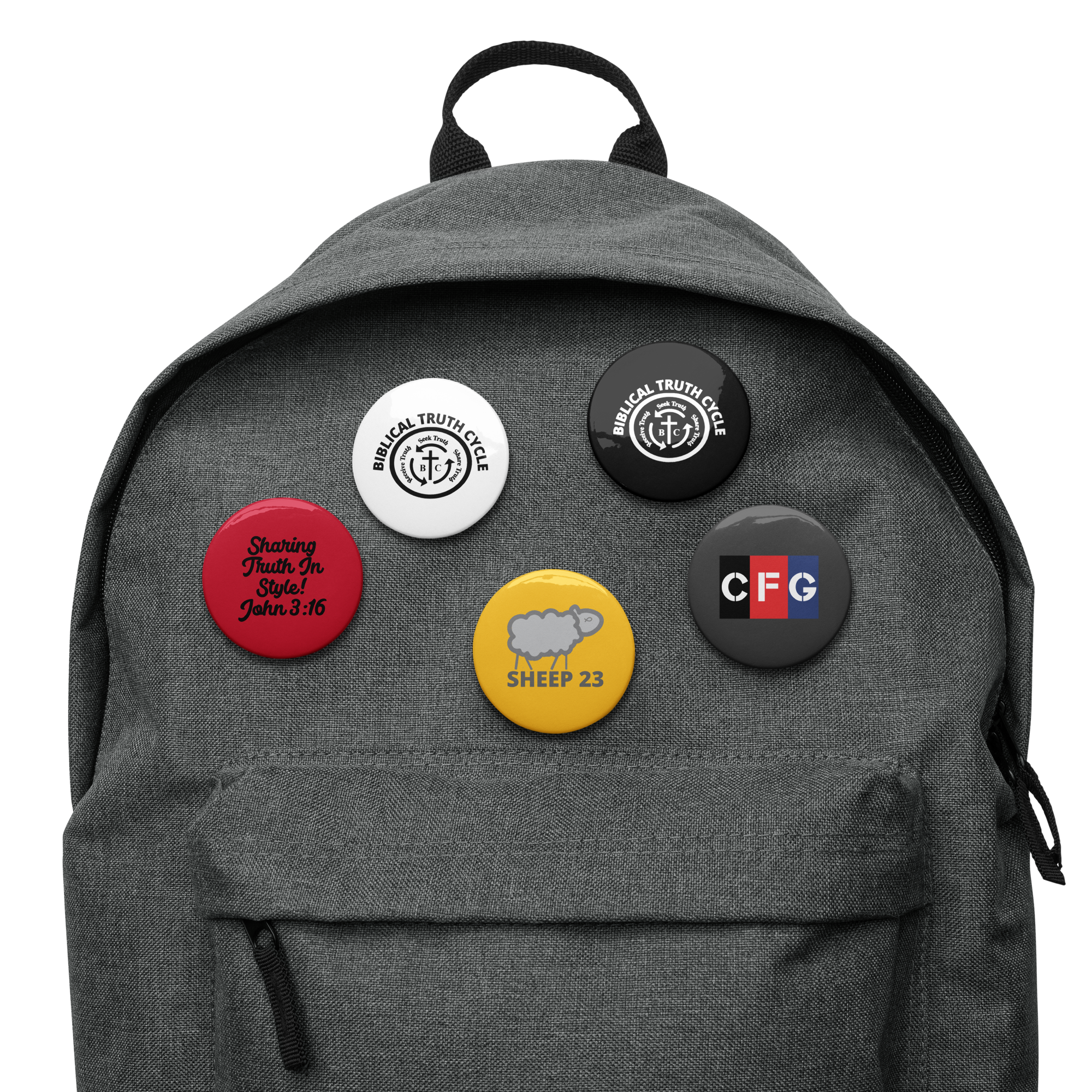Biblical Truth Cycle - Set of Pin Buttons _ WAS $20.00 NOW ON SALE for