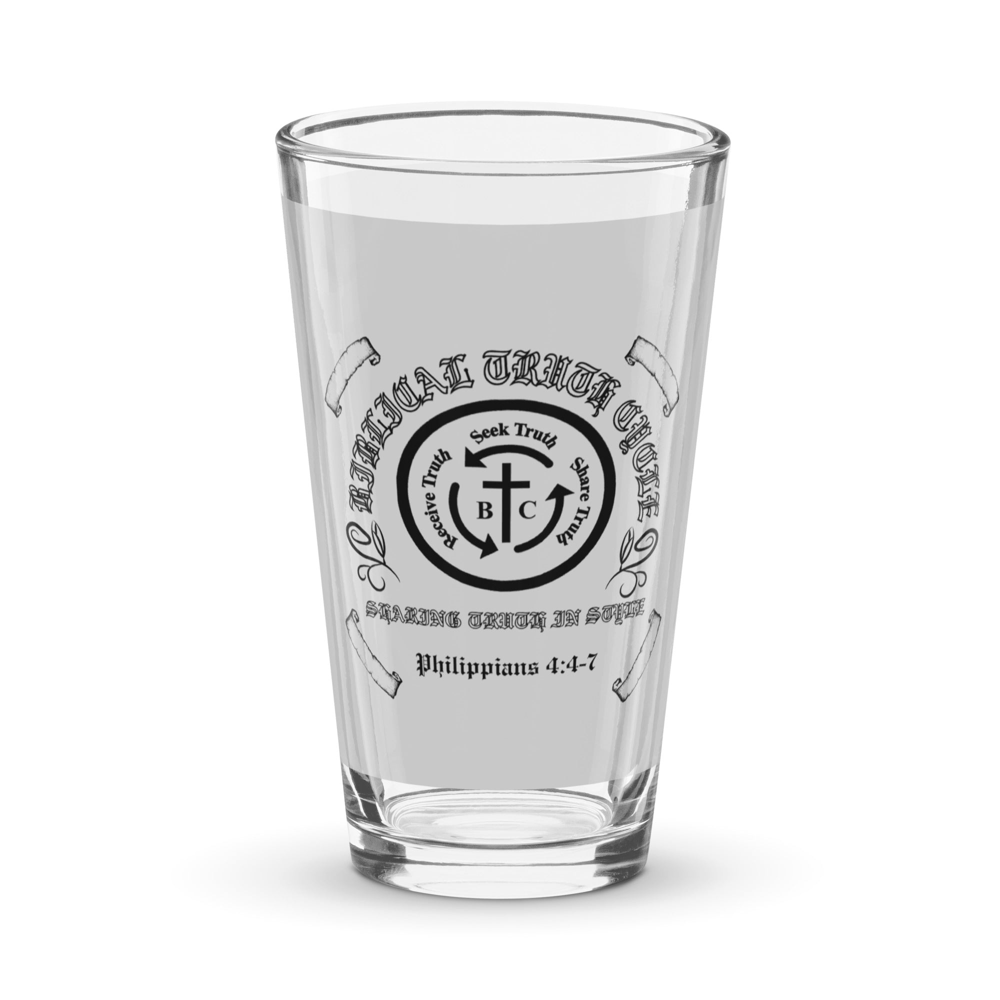 Biblical Truth Cycle - Shaker Pint Glass (Silver and Black)