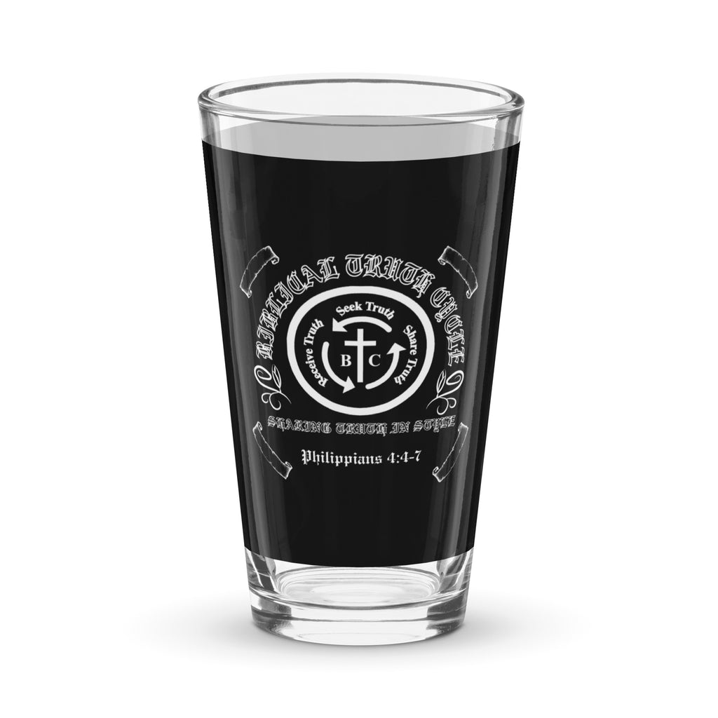 Biblical Truth Cycle - Shaker Pint Glass (Black and White)