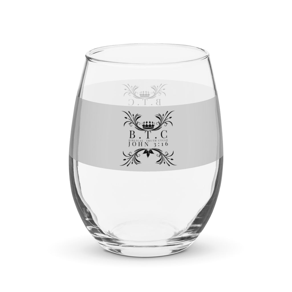 Biblical Truth Cycle - Stemless Wine Glass (Silver and Black)