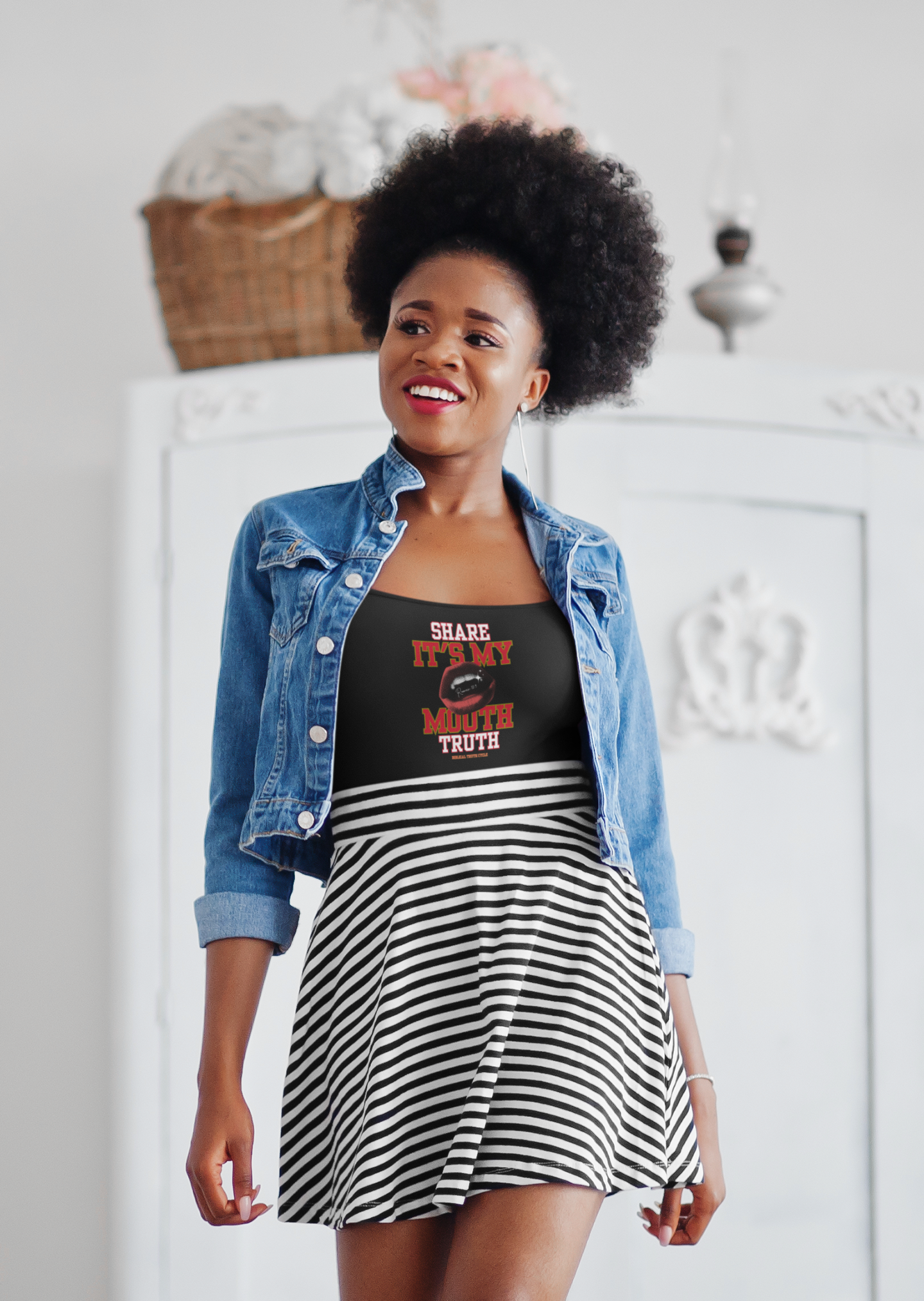 Biblical Truth Cycle - Ladies' Micro-Rib Tank Top (It's My Mouth)