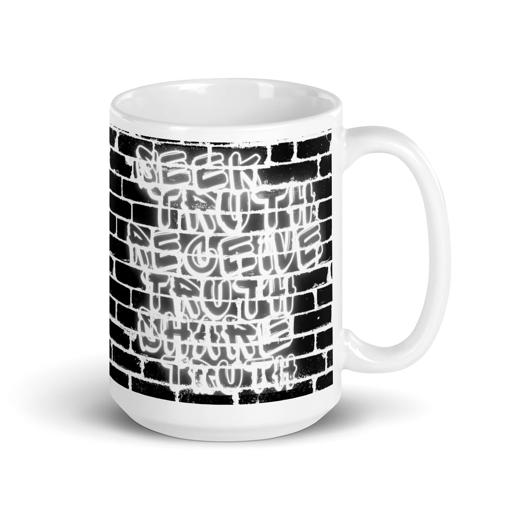 Biblical Truth Cycle - White Mug 15oz (Spray Paint - Genesis 1:1)