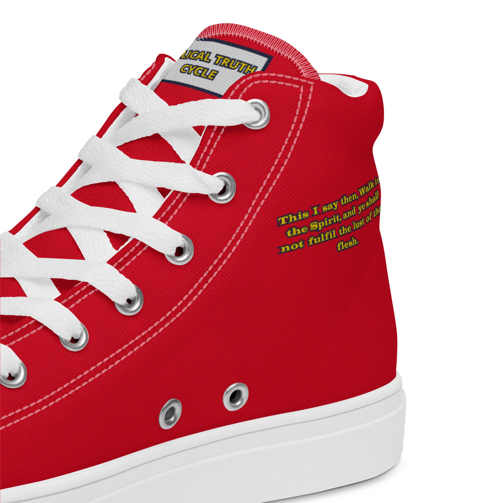 Biblical Truth Cycle - Ladies High Top Canvas Shoes (Verse-Galathians 5:16)