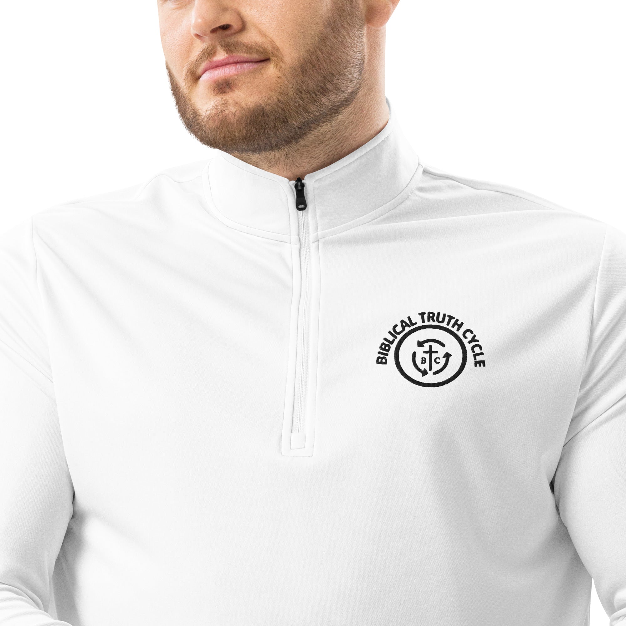 Biblical Truth Cycle - Adidas Quarter Zip Pullover (Logo-No-Slo) _ Embroidered
