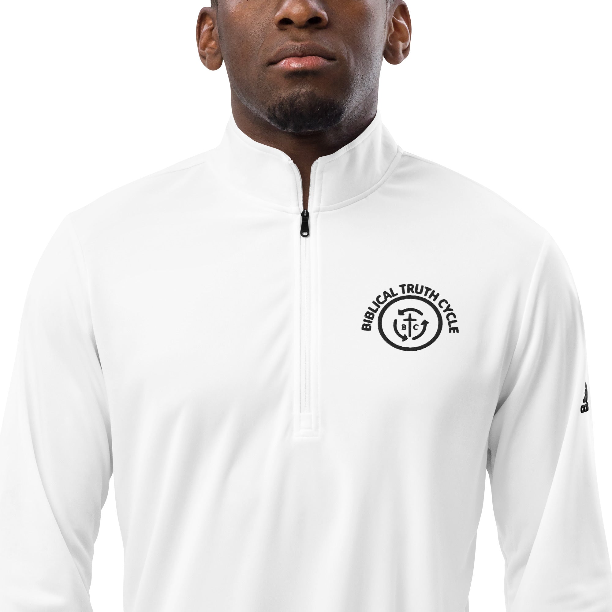 Biblical Truth Cycle - Adidas Quarter Zip Pullover (Logo-No-Slo) _ Embroidered