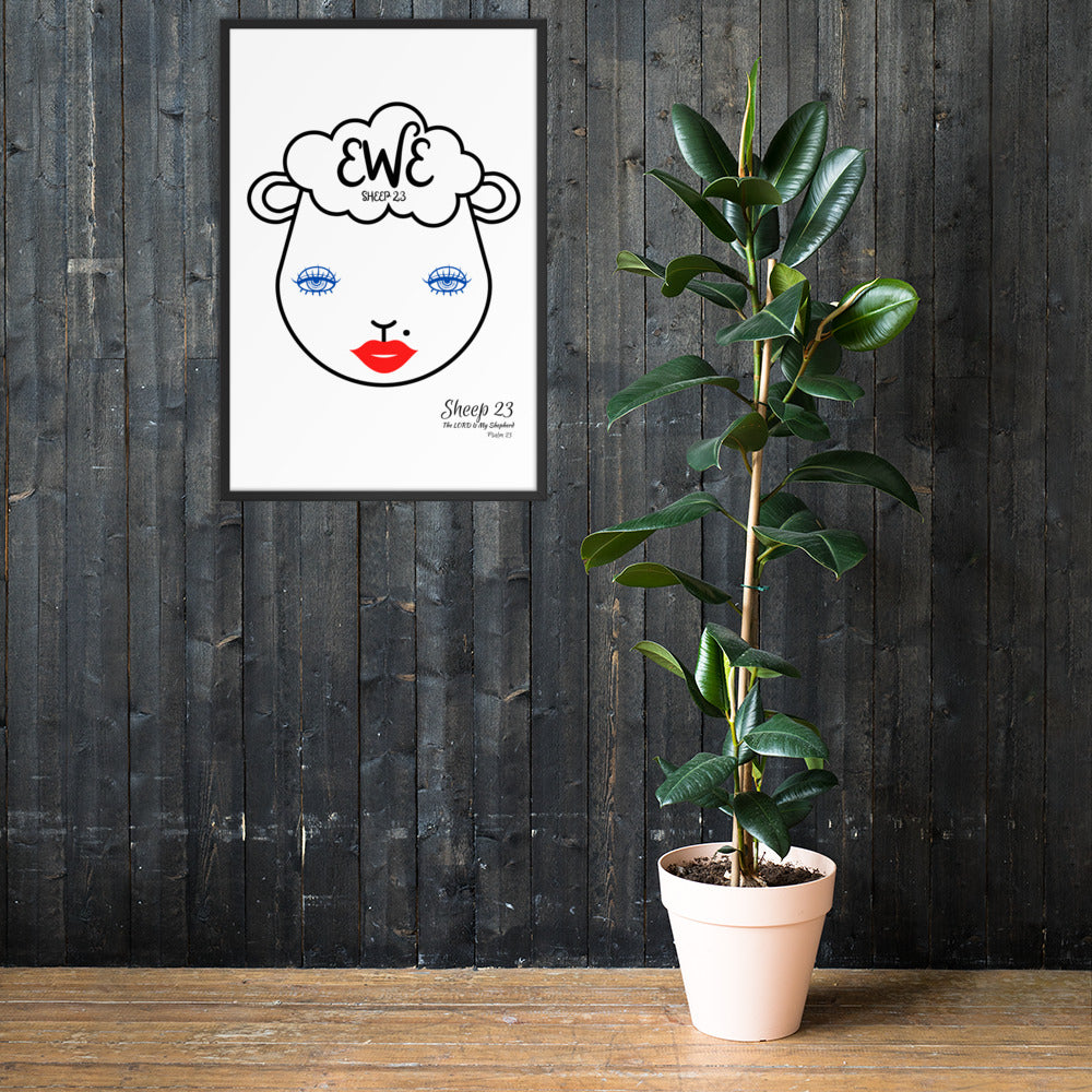 SHEEP 23 - Framed Poster (EWE with Mole)