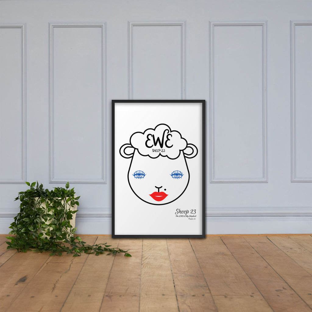 SHEEP 23 - Framed Poster (EWE with Mole)