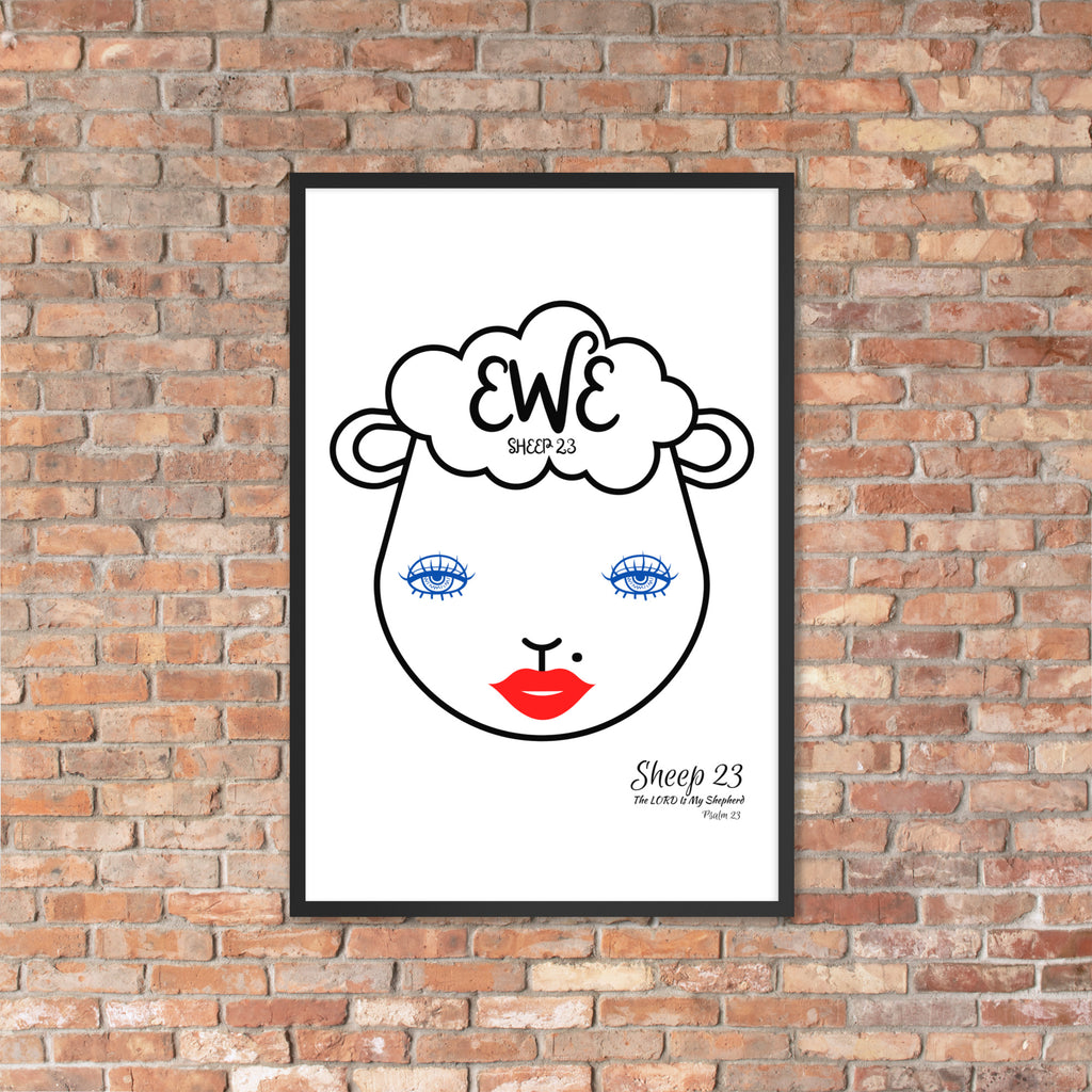 SHEEP 23 - Framed Poster (EWE with Mole)