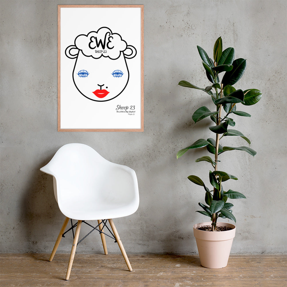 SHEEP 23 - Framed Poster (EWE with Mole)