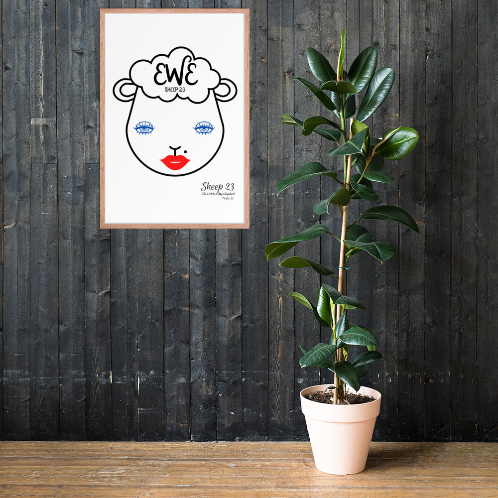 SHEEP 23 - Framed Poster (EWE with Mole)