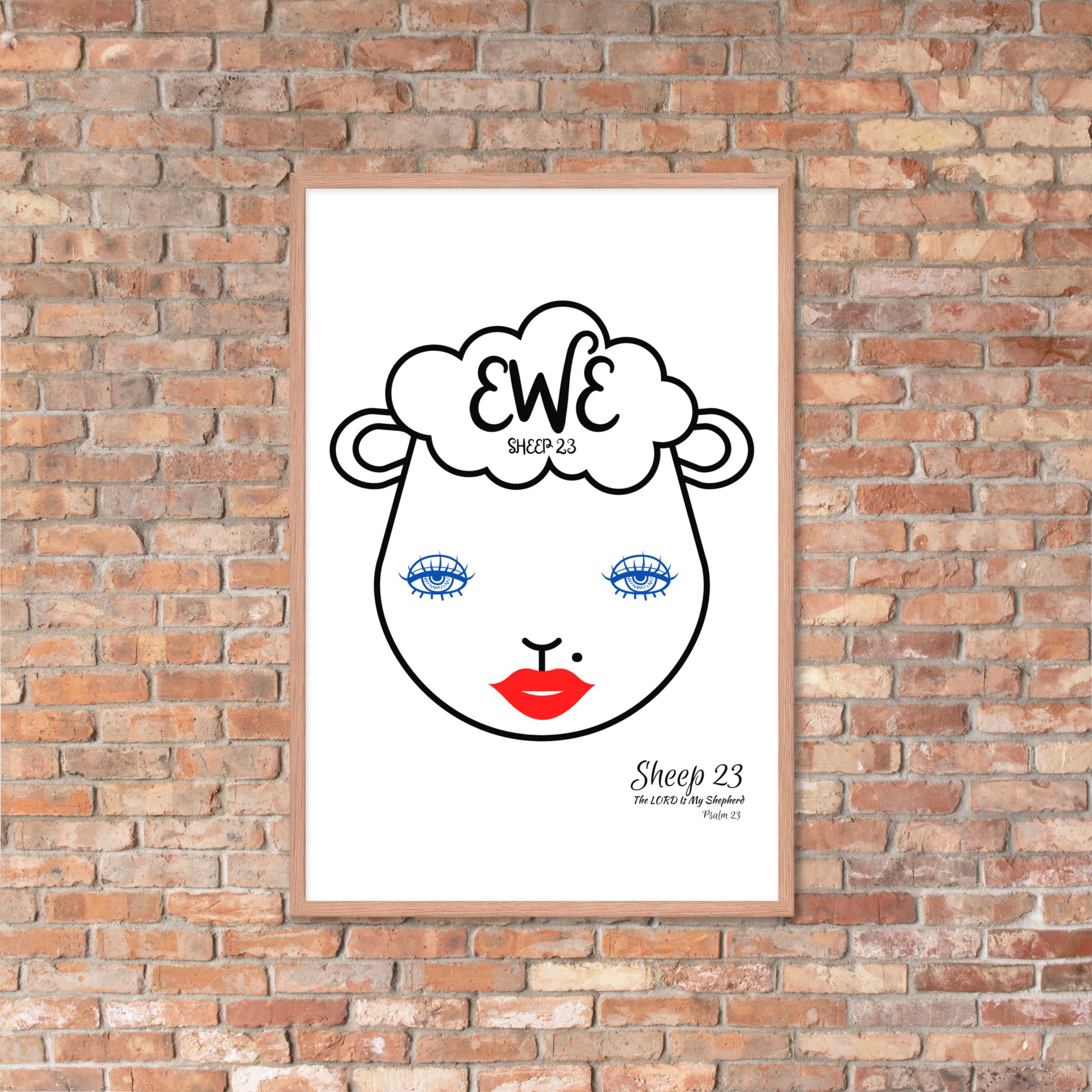 SHEEP 23 - Framed Poster (EWE with Mole)