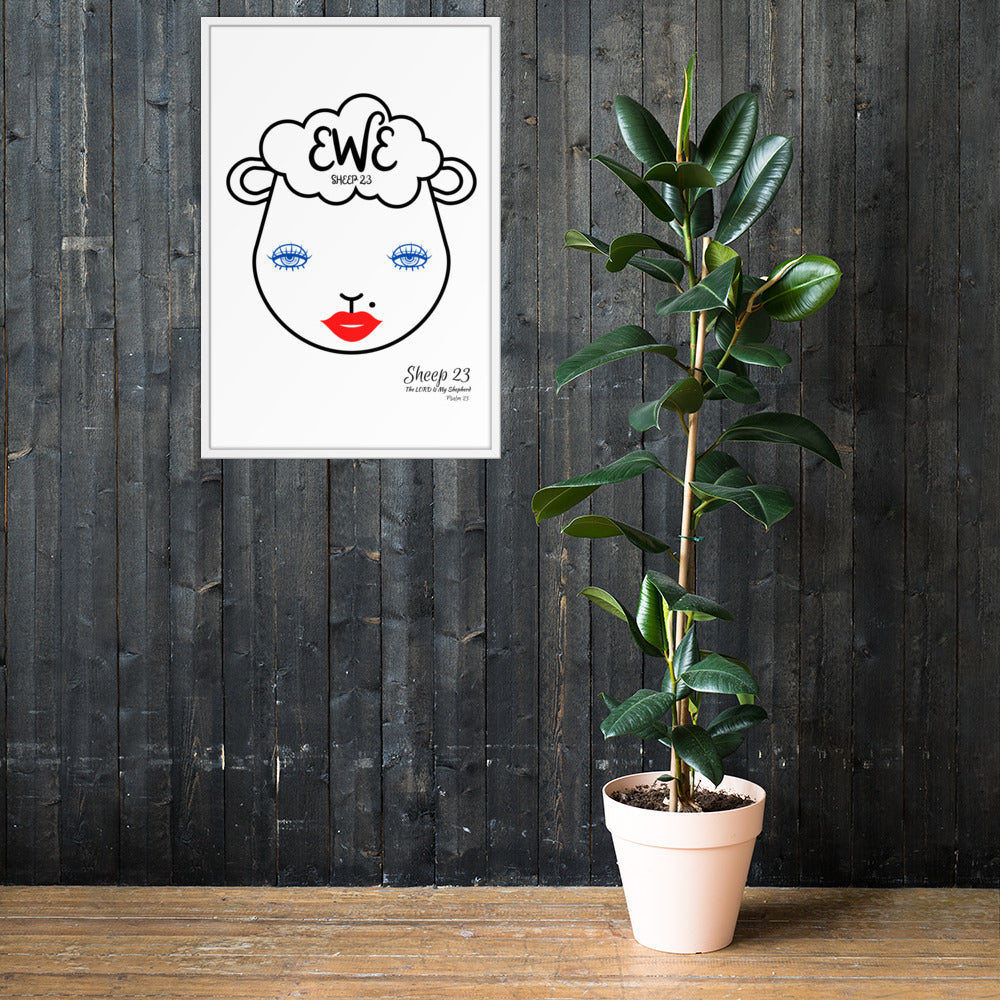 SHEEP 23 - Framed Poster (EWE with Mole)