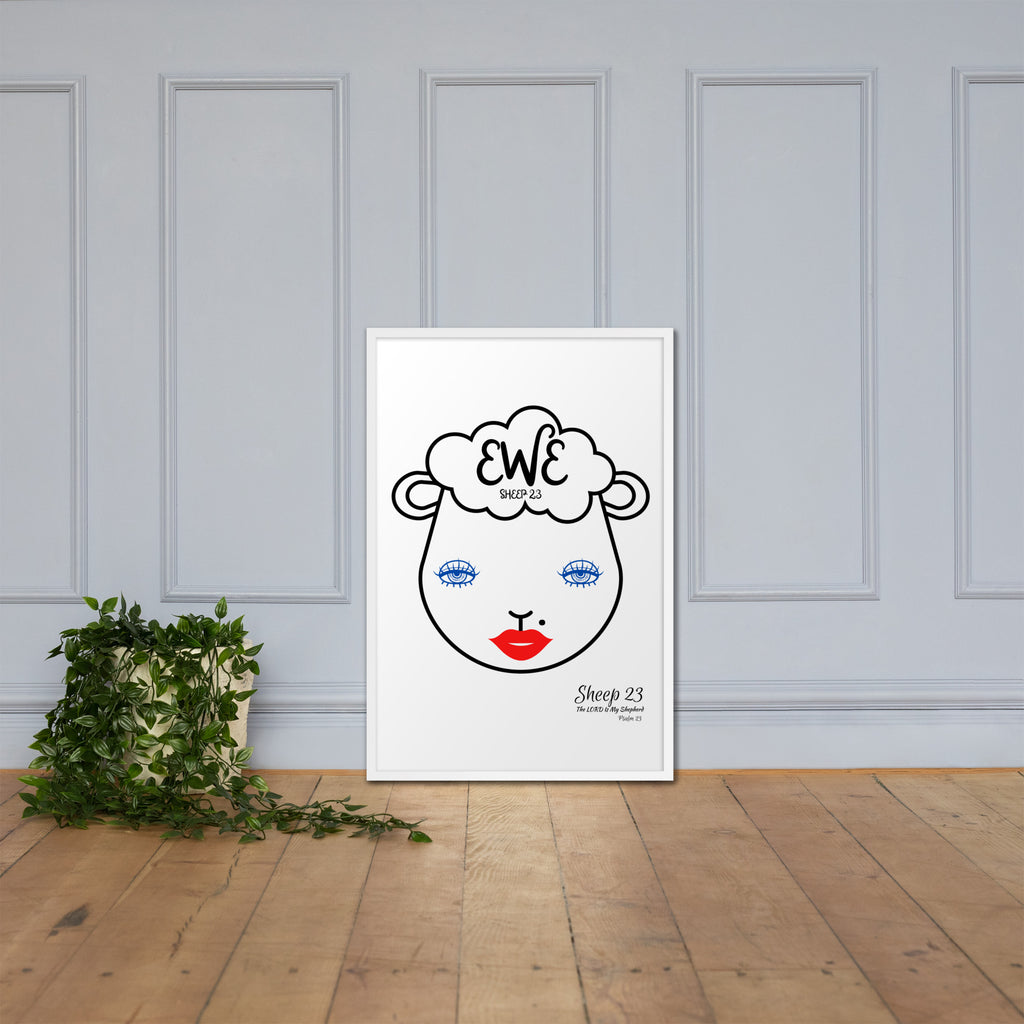 SHEEP 23 - Framed Poster (EWE with Mole)