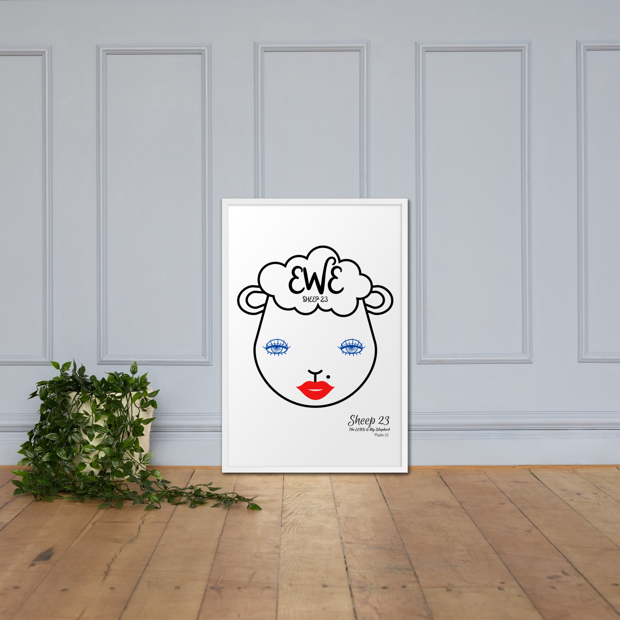 SHEEP 23 - Framed Poster (EWE with Mole)