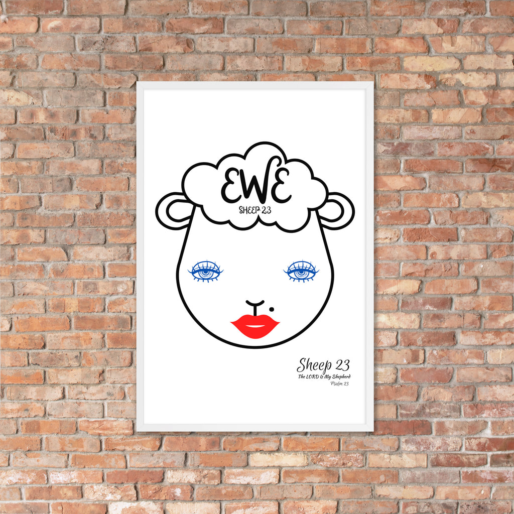 SHEEP 23 - Framed Poster (EWE with Mole)