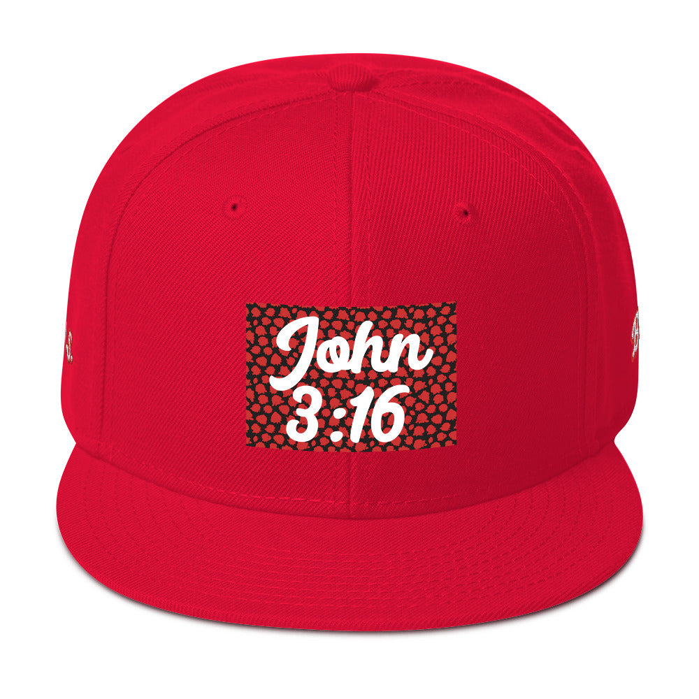 Biblical Truth Cycle - Snapback Hat (John 3:16 - White Letters) _ Embroidered
